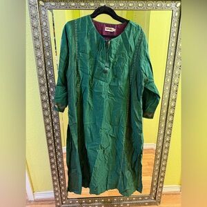 Fabindia Green Cotton Silk Blend Kurta | Order by Jan 29